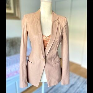 bebe Women's Leather Jacket in Light Pink